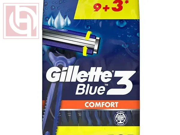 جيليت ماكينة حلاقة للرجال بلو 3 كومفورت9+3قطعة مجانآ