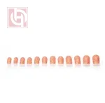 Bronze artificial nails12 pieces for women with adhesive tape