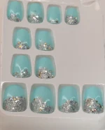 Bronze artificial nails12 pieces for women with adhesive tape - Image 2