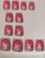 Bronze artificial nails12 pieces for women with adhesive tape - Image 2