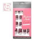 Bronze artificial nails12 pieces for women with adhesive tape