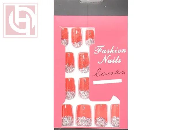 Bronze artificial nails12 pieces for women with adhesive tape