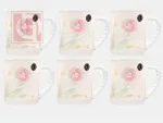 Thailand Glass Mug Tulip Flower 290 ml Set of 6 pieces