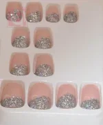 Bronze artificial nails12 pieces for women with adhesive tape - Image 2
