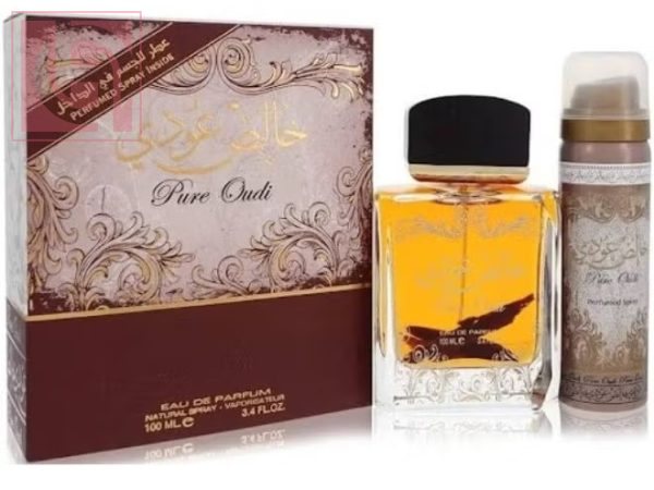 عطر خالص عودى او دو برفيوم 100مل+ اسبراى للجسم 50مل من لطافة