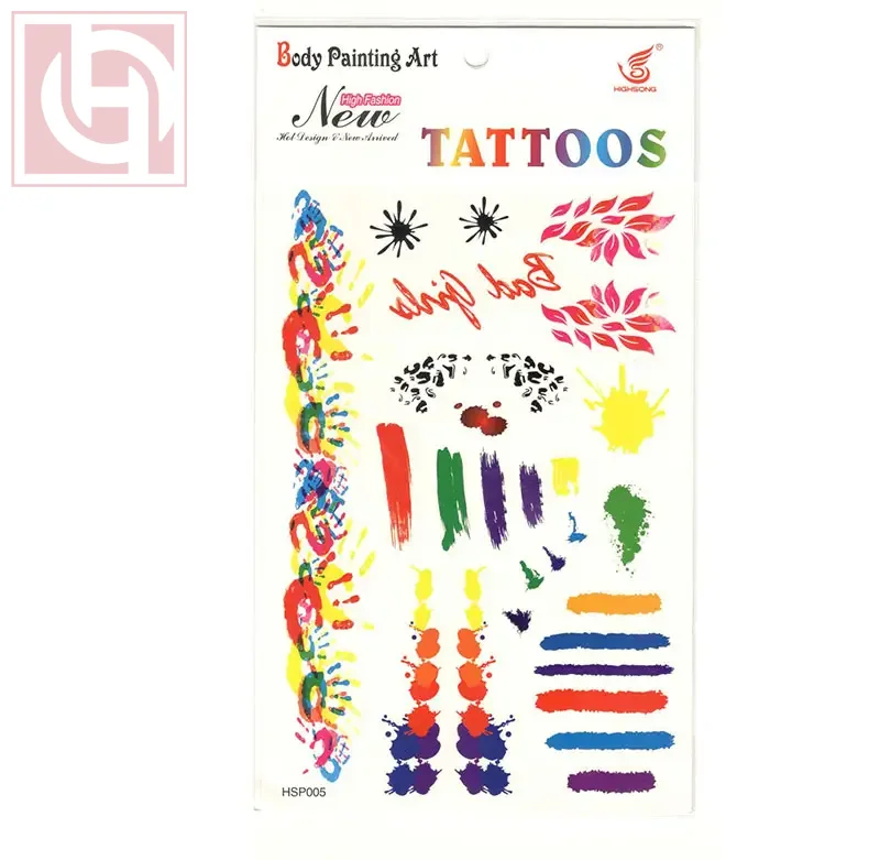 تاتو لاصق الوان مؤقت للجسم مقاوم للماء للنساء والفتيات 20سم Temporary adhesive Waterproof body colour Tattoo for women and girls 22CM - Image 1