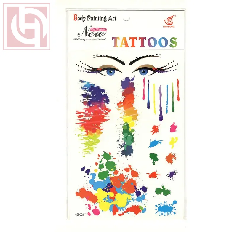 تاتو لاصق الوان مؤقت للجسم مقاوم للماء للنساء والفتيات 20سم Temporary adhesive Waterproof body colour Tattoo for women and girls 22CM - Image 1