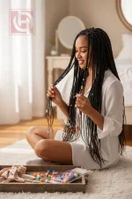 ⁦خرز لضفائر وخصل الشعر على شكل قلب مناسبة للبنات والنساء متعددة الالوان⁩ - الصورة ⁦6⁩