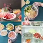 ⁦طقم اكياس 100قطع شفافة قابل للتمدد لحفظ الطعام⁩ - الصورة ⁦5⁩