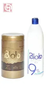 Professional Lightening Kit: 12% 1000ml Red Hair Developer Cream + 450g Blue Hair Bleach Powder from Blob ORIGINALHUBS