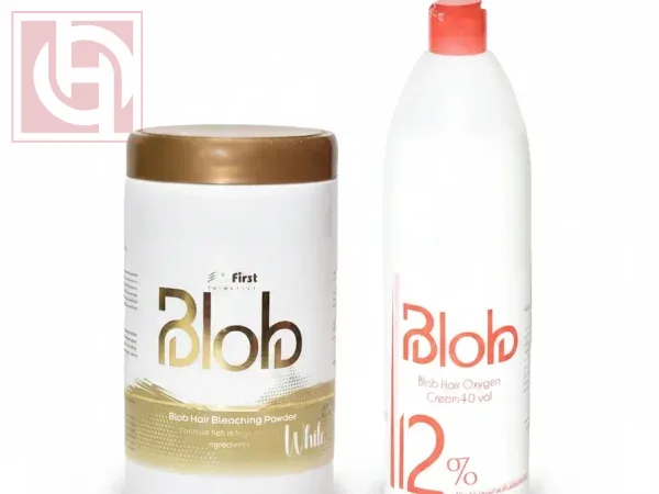 Professional Lightening Package: 12% Hair Oxygen Cream 1000 ml (Red) + Hair Lightening  Bleaching Powder 450 g (White) by Blob