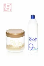 Professional Lightening Package Hair Oxygen Cream 9% 1000ml Blue + Hair Lightening and Bleaching Powder 200g White from Blob