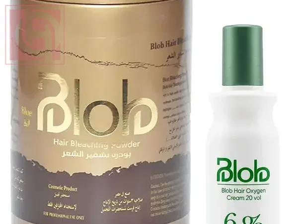باكيدج التفتيح الاحترافى كريم اكسجين للشعر 6%100مل اخضر+بودرة تفتيح وتشقير الشعر450 جرام ازرق من بلوب