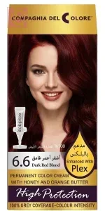 كومبانيا ديل كولور صبغة شعر الإيطالية الدائمة مدعمة بالبلكس اشقر احمر غامق رقم 6.6