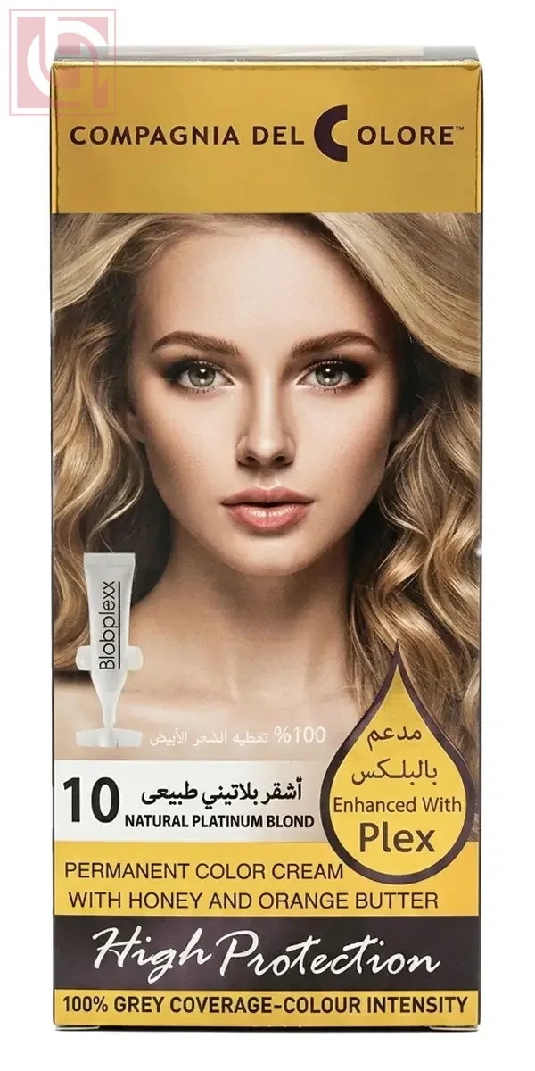 كومبانيا ديل كولور صبغة شعر الإيطالية الدائمة مدعمة بالبلكس اشقر بلاتينى رقم 10 اورجينال هبز ORIGINALHUBS كومبانيا ديل كولور صبغة شعر الإيطالية الدائمة مدعمة بالبلكس اشقر بلاتينى طبيعى رقم 10 - الصورة 1
