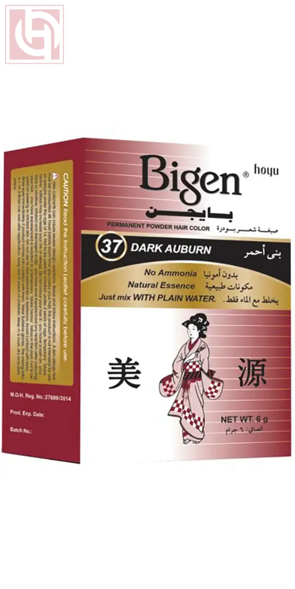 Bigen Permanent Powder Hair Color No Ammonia Dark Auburn 37 (6g) ORIGINALHUBS Bigen Permanent Powder Hair Color No Ammonia Dark Auburn 37 (6g) - Image 1