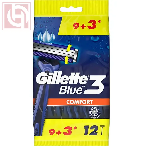 Gillette Blue 3 Comfort Disposable Razor for Men 9 + 3 Free pieces Gillette Blue 3 Comfort Disposable Razor for Men 9 + 3 Free pieces - Image 1