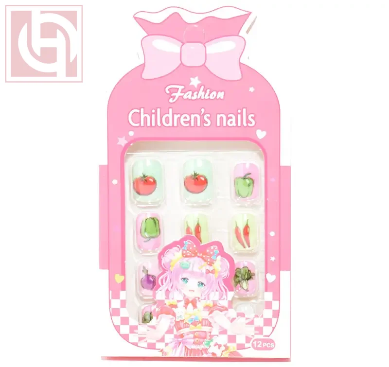 Artificial nails12 pieces for girls with adhesive tape - Image 1