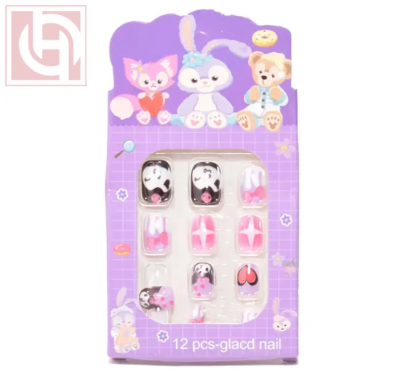 Artificial nails12 pieces for girls with adhesive tape - Image 1