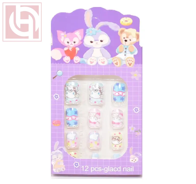 Artificial nails12 pieces for girls with adhesive tape - Image 1