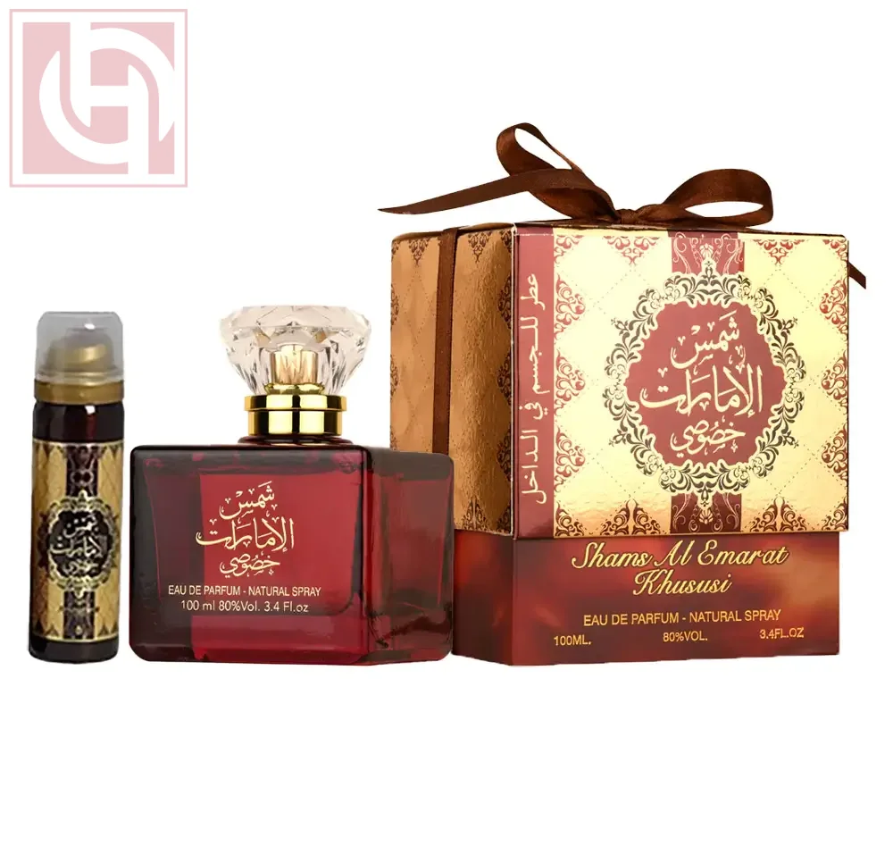 ⁦عطر شمس الامارات خصوصى او دو برفيوم 100مل+ اسبراى للجسم من ارض الزعفران⁩ - الصورة ⁦1⁩